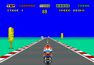 Hang-On gameplay screen