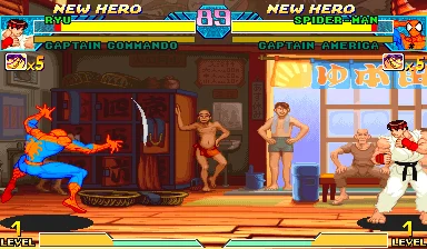 Schermata di Marvel vs. Capcom