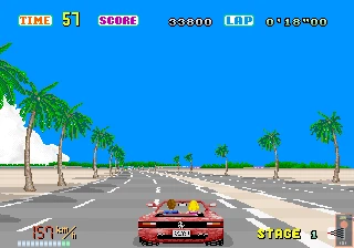 Out Run gameplay screen