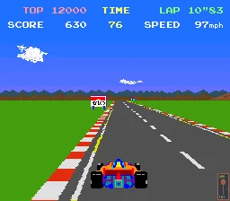 Pole Position gameplay screen