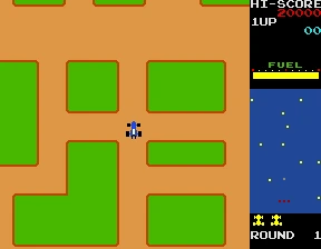 Rally-X gameplay screen