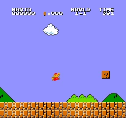 Vs. Super Mario Bros. gameplay screen