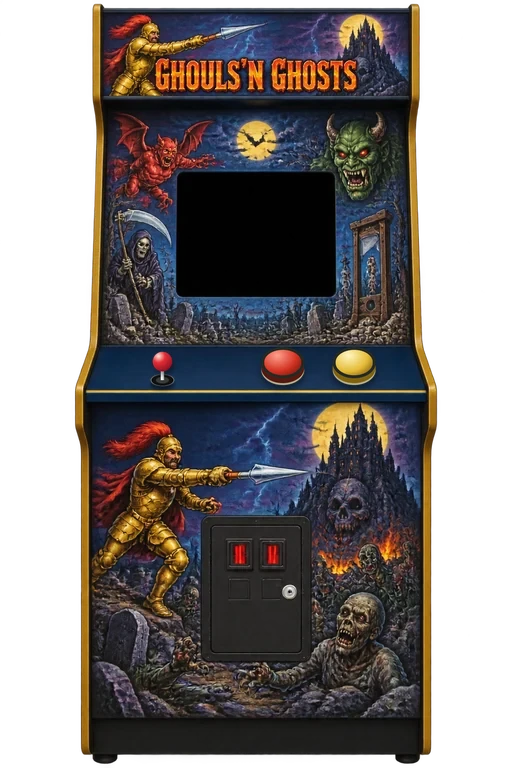 Máquina de Ghouls'n Ghosts no fliperama do UsuArcade