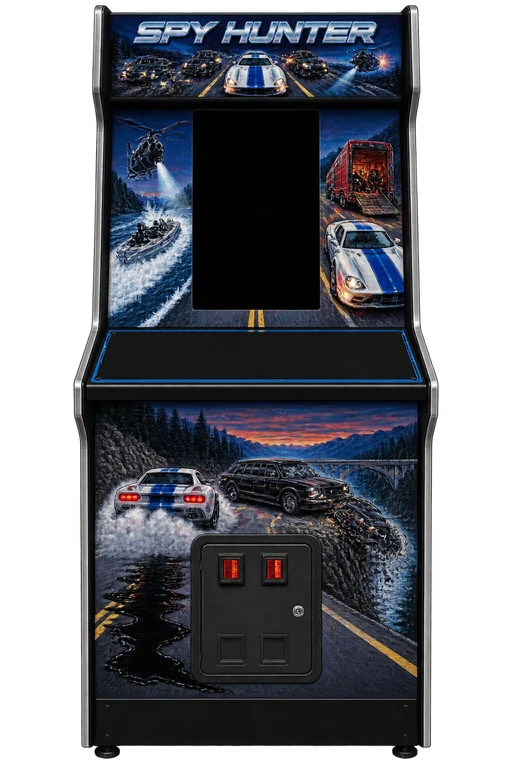 Máquina de Spy Hunter no fliperama do UsuArcade